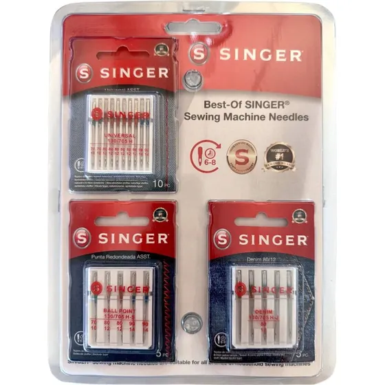 Singer symaskinenlepakke, universal & denim (70/80/90/110)