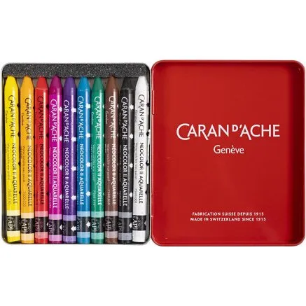 Caran d'Ache Neocolor II akvarelkridt 8 mm, 10 stk