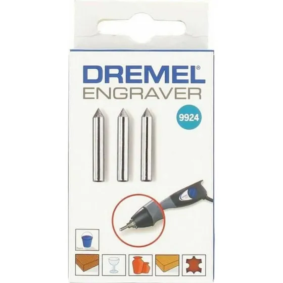 Dremel 9924 karbid gravrspidser, 3 stk.