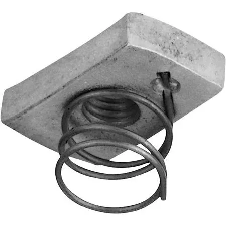 STRUT profilmøtrik M8 kort med fjeder, galvaniseret (HDG)