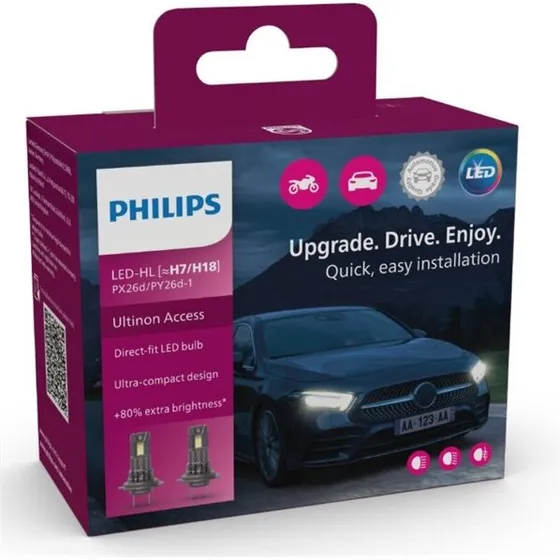 Philips Ultinon Access H7/H18 LED-pærer (2 stk.)