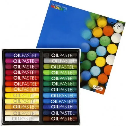 Mungyo Oliekridt 24 stk (11 mm, 7 cm) - Assorterede farver