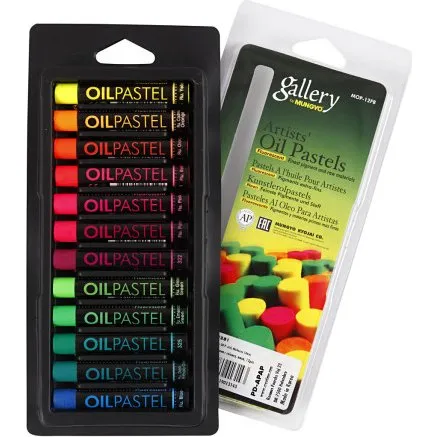 Gallery Oliepastel 7 cm, 11 mm tykkelse – Neon, 12 stk