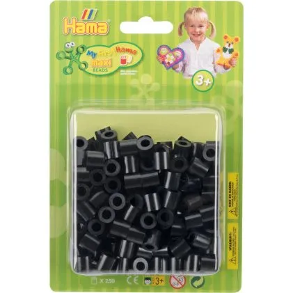 Hama Maxi Perler 10 mm Sort - 250 stk