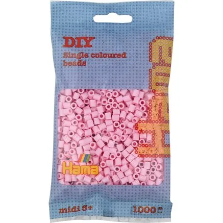 Hama Midi Perler 207-95 Pastelrosa, 1000 stk
