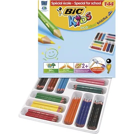 BIC Eco Evolution farveblyanter 12 stk, 5 mm trekantet