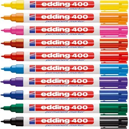 Edding Markere 400, 1 mm, assorterede farver, 10 stk
