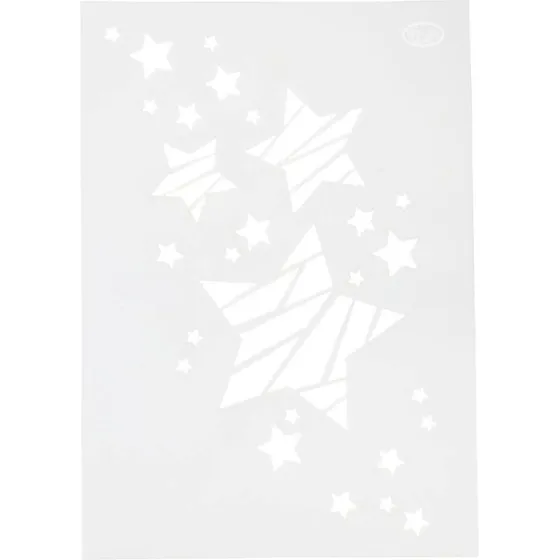 Stencils Stjerne A4 skabelon 210x297 mm, 1 stk