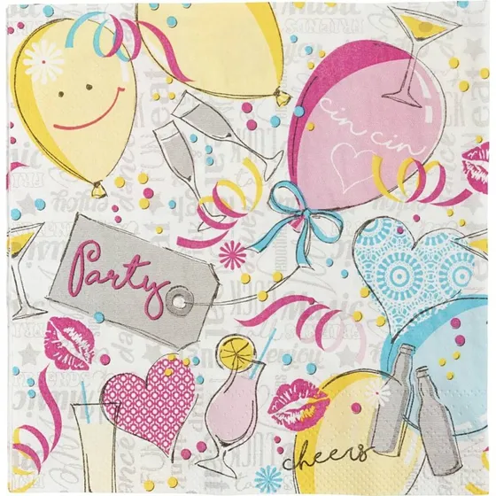 Servietter Fest Balloner 33x33 cm - 20 stk