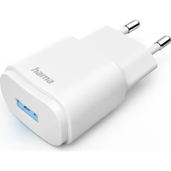Hama Vægoplader 1x USB-A 6W EU-stik, hvid