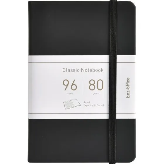 bnt Notesbog A5 linjeret 96 bl. 80 g sort