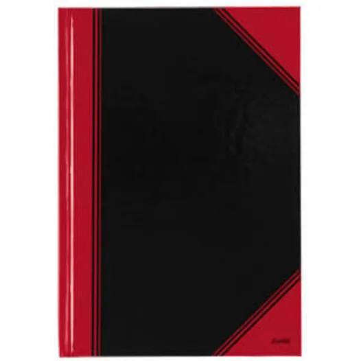 Bantex Kina-notes A6 linjeret 90 blad sort/rød