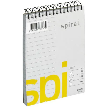 Bantex Light Spi A6 linjeret spiralblok 10 stk