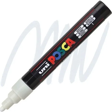 Uni POSCA PC-5M medium (2,5 mm)  hvid