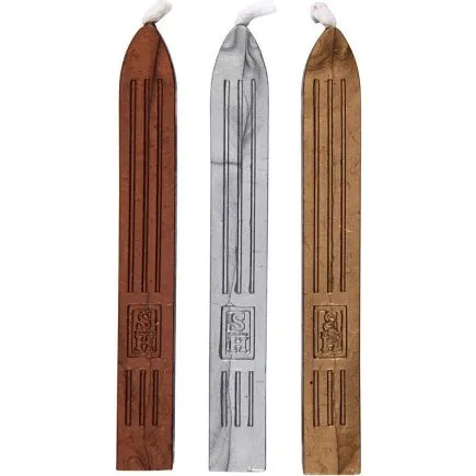 Vokssegl lak 10 cm  3 stk. (guld, slv, bronze)