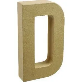 Ukendt mærke - Bogstav D i pap 20x11,5 cm (stor)