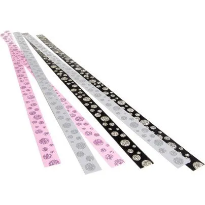 Paper Line Selvklæbende strimler 15x420 mm 6 stk – pink/sort/sølv
