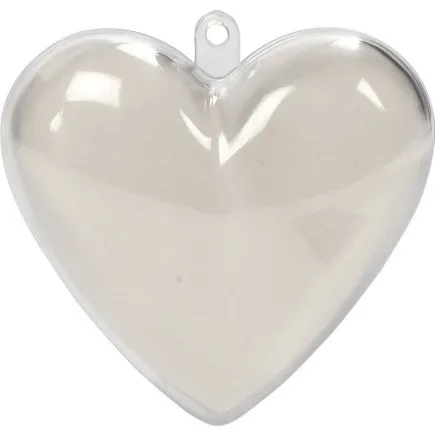 Deko-hjerte 6,5 cm transparent, 10 stk.
