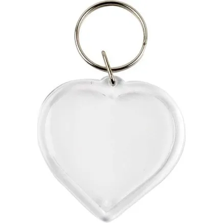 Nglevedhng hjerte 50x50 mm, 25 stk. (akryl/metal)