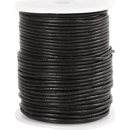 Ldersnor 2 mm rund, sort, 50 m