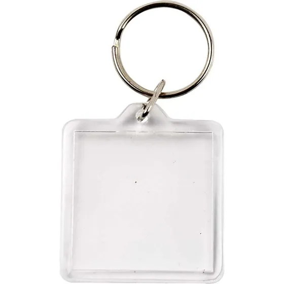 Nøgleringe til billede, kvadrat 40x40 mm — 25 stk