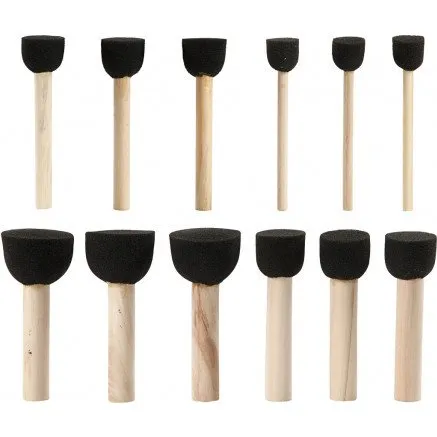 Skumstencil pensler, 12 stk  13/20/25/35 mm