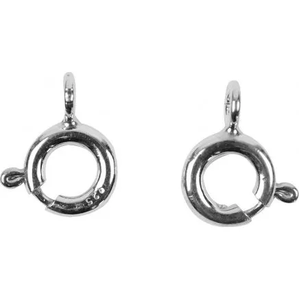 Fjederlås 6 mm sterling sølv 10 stk