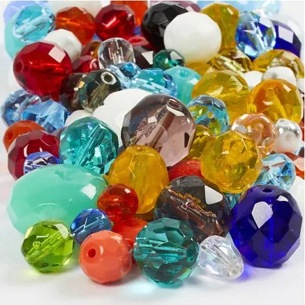 Facetmix perler 315 mm, hul 0,51,5 mm, assorterede farver, 400 g