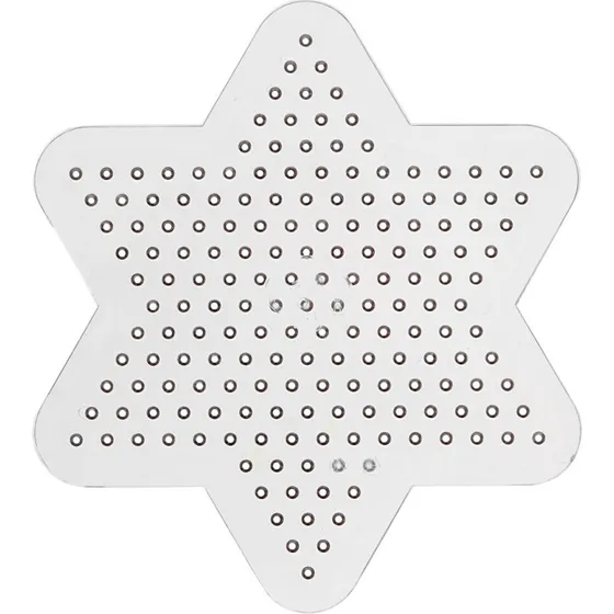 Stjerne Perleplade, medium 10 cm  klar