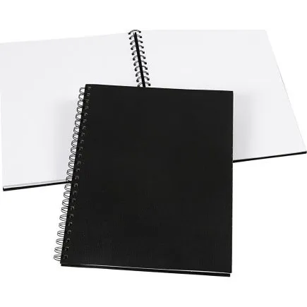 Dokumentationsbog 23x30,5 cm, 120 g, sort - 50 ulinjerede sider