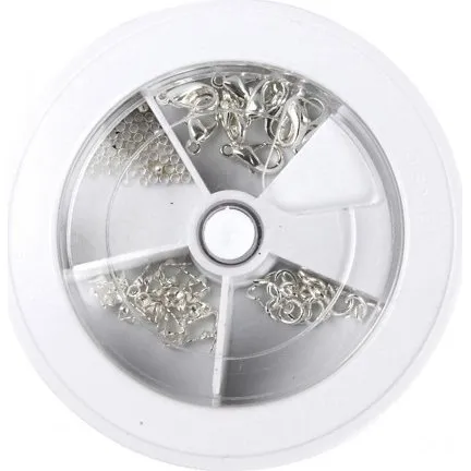 Smykke Startsæt med forsølvet wire og beslag, 1 sæt