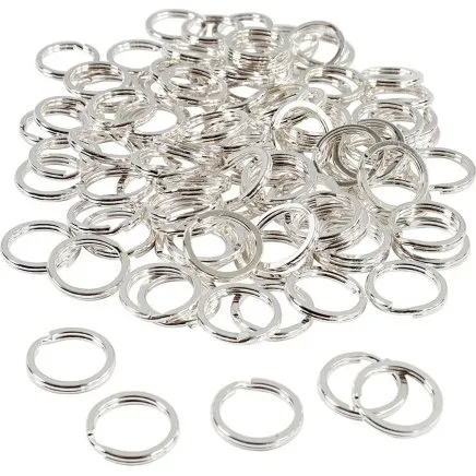 Universal splitring 15 mm forsølvet – 100 stk