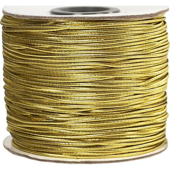 Elastiksnor 1 mm - Guld, 100 m