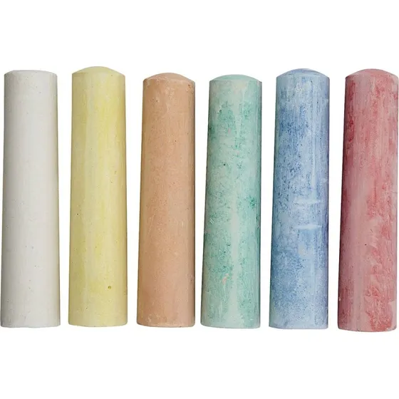 Gadekridt 6 stk - 6 farver