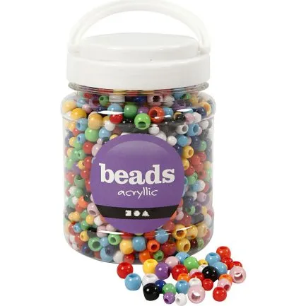 Kongomix perler ø 6–10 mm, hul 3–5 mm, assorterede (700 ml)