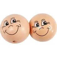 Uden mærke Hoved træperle Ø30 mm lys pudder, 10 stk