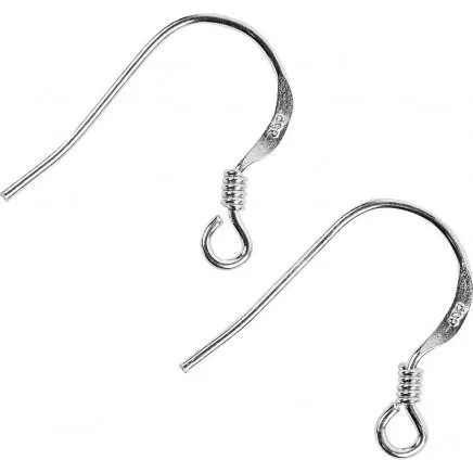Sterling Sølv Fransk ørekrog L 14 mm, 10 stk.