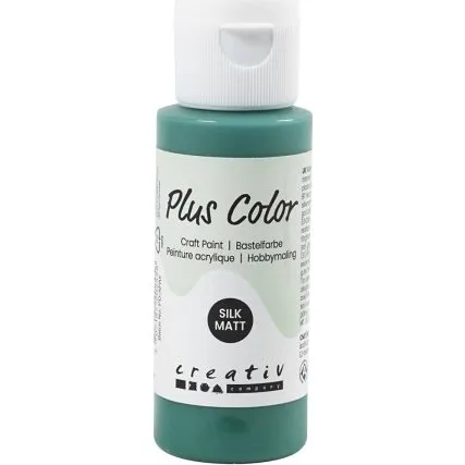 Plus Color Hobbymaling, mrk grn, 60 ml