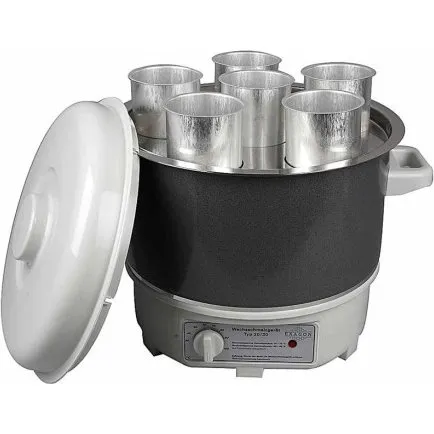 Vokssmeltest 16 L med 6-hulsdksel og 6 smelterr