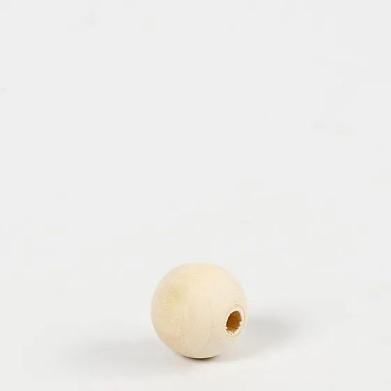 Træperler ø15 mm, hul ø3 mm – 20 stk.