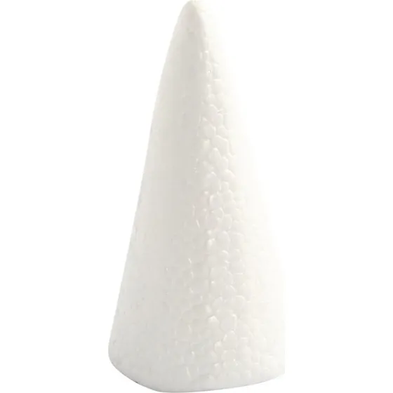 Uden mrke Kegle i styropor H11 5,5 cm hvid - 5 stk