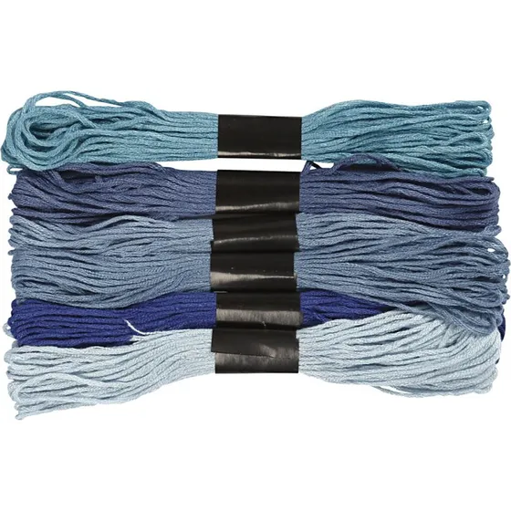 Harmoni Broderigarn 6-trdet bomuld, bl harmoni (6 farver)