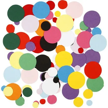 Kartonmosaik rund 10/15/20 mm, 180 g, 1 pk.