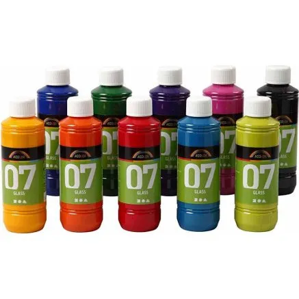 A-Color Glass st, 10 x 250 ml (assorterede farver)