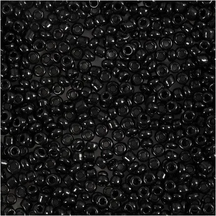 Rocaiperler 2 mm (str. 12/0), hul 0,8 mm – sort, 25 g