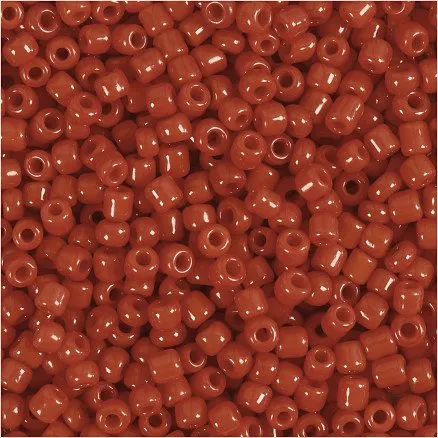 Rocaiperler 3 mm (8/0), hul 0,61,0 mm, mrk rd, 25 g