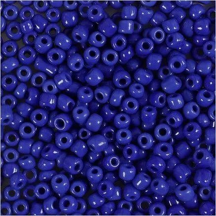 Rocaiperler 3 mm blå, hul 0,6–1,0 mm – 25 g