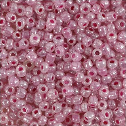 Rocaiperler 3 mm (8/0), hul 0,6–1,0 mm – pink 25 g
