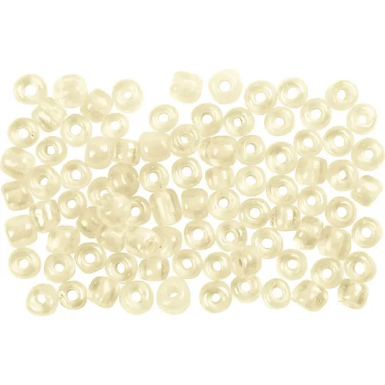 Rocaiperler 3 mm ø, elfenben - 500 g (hul 0,6–1,0 mm)