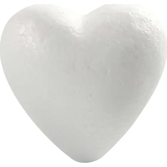 Uden mrke Hjerte styropor 8 cm hvid 50 stk.